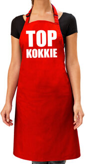 Bellatio Decorations Top kokkie barbeque schort / keukenschort rood dames