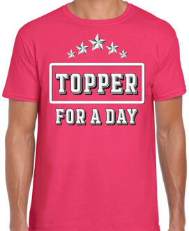 Bellatio Decorations Topper for a day concert t-shirt voor de Toppers fuchsia/donker roze heren - feest shirts 2XL