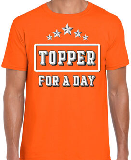 Bellatio Decorations Topper for a day concert t-shirt voor de Toppers oranje heren - feest shirts 2XL