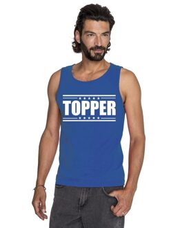 Bellatio Decorations Topper  mouwloos shirt / tanktop blauw voor heren L