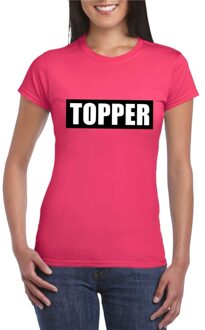 Bellatio Decorations Topper t-shirt roze dames XL - Feestshirts