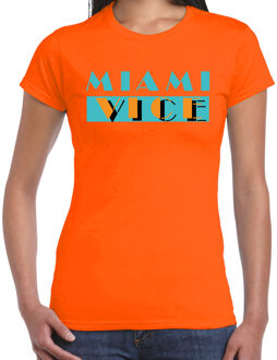 Bellatio Decorations Toppers verkleed T-shirt dames - oranje - Miami Vice - The Summer is Magic - Tropische feestkleding