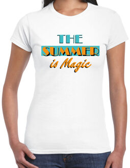 Bellatio Decorations Toppers verkleed T-shirt dames - The summer is Magic - wit - Miami Vice - Tropische feestkleding XS