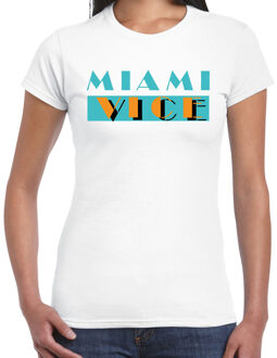 Bellatio Decorations Toppers verkleed T-shirt dames - wit - Miami Vice - The Summer is Magic - Tropische feestkleding 2XL