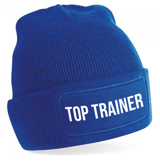 Bellatio Decorations Trainer muts voor volwassenen - blauw - top trainer - wintermuts - beanie - one size - unisex