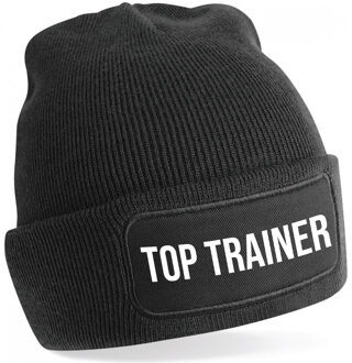 Bellatio Decorations Trainer muts voor volwassenen - zwart - top Trainer - wintermuts - beanie - one size - unisex