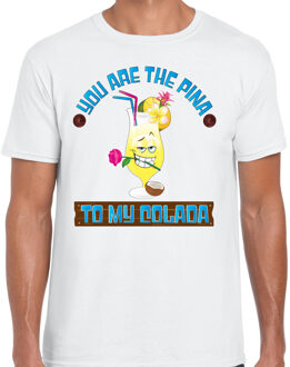 Bellatio Decorations Tropical party T-shirt voor heren - pina colada - wit - carnaval - tropisch themafeest M