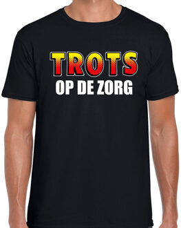 Bellatio Decorations Trots op de zorg t-shirt zwart voor heren 2XL