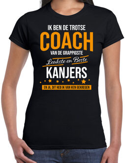 Bellatio Decorations Trotse coach van kanjers cadeau t-shirt zwart voor dames -  kado voor een sport  / coach 2XL