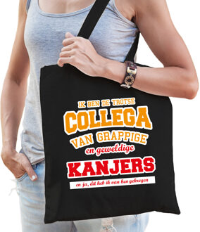 Bellatio Decorations Trotse collega van geweldige kanjers cadeau tas zwart voor dames en heren