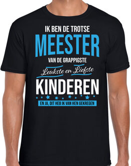 Bellatio Decorations Trotse meester cadeau t-shirt zwart voor heren 2XL