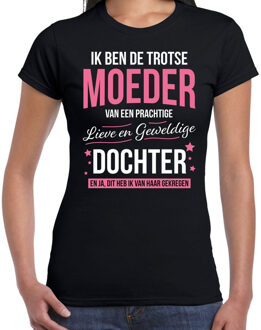 Bellatio Decorations Trotse moeder / dochter cadeau t-shirt zwart voor dames 2XL