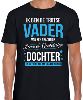 Bellatio Decorations Trotse vader / dochter cadeau t-shirt zwart voor heren 2XL