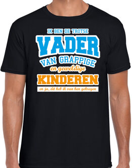 Bellatio Decorations Trotse vader van geweldige kinderen cadeau t-shirt zwart voor heren 2XL