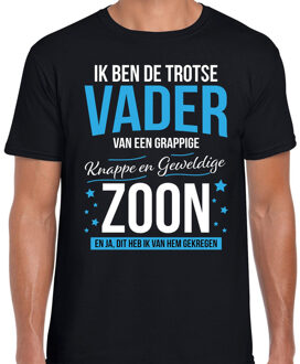 Bellatio Decorations Trotse vader / zoon cadeau t-shirt zwart voor heren 2XL