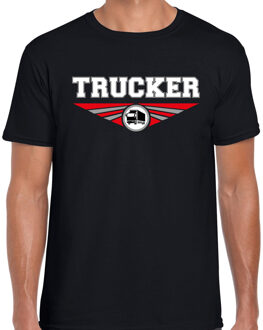 Bellatio Decorations Trucker t-shirt zwart heren - Vrachtwagenchauffeur beroepen shirt 2XL - Feestshirts