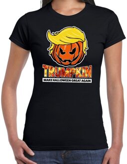 Bellatio Decorations Trumpkin make Halloween great again t-shirt zwart voor dames 2XL