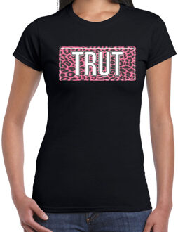 Bellatio Decorations Trut t-shirt met panter print zwart voor dames 2XL