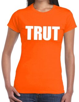 Bellatio Decorations Trut tekst t-shirt oranje dames 2XL