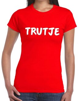 Bellatio Decorations Trutje fun tekst t-shirt - rood - voor dames - foute party feestkleding