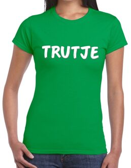 Bellatio Decorations Trutje tekst t-shirt groen voor dames