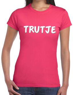 Bellatio Decorations Trutje tekst t-shirt roze voor dames 2XL