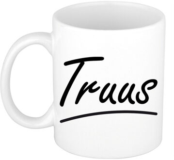 Bellatio Decorations Truus voornaam kado beker / mok sierlijke letters - gepersonaliseerde mok met naam - Naam mokken Multikleur