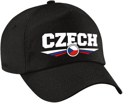 Bellatio Decorations Tsjechie / Czech landen pet / baseball cap zwart voor kinderen - Verkleedhoofddeksels