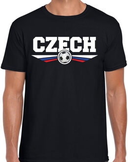 Bellatio Decorations Tsjechie / Czech landen / voetbal t-shirt zwart heren 2XL