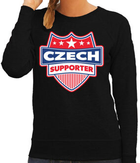 Bellatio Decorations Tsjechie / Czech schild supporter sweater zwart voor dames 2XL