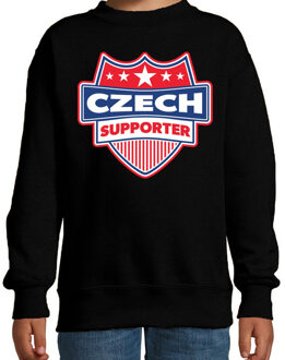 Bellatio Decorations Tsjechie  / Czech schild supporter sweater zwart voor k 12-13 jaar (152/164)