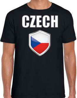 Bellatio Decorations Tsjechie landen t-shirt zwart heren - Tsjechische landen shirt / kleding - EK / WK / Olympische spelen Czech outfit 2XL