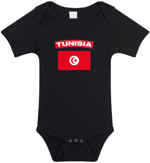 Bellatio Decorations Tunisia romper met vlag Tunesie zwart voor babys