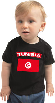 Bellatio Decorations Tunisia t-shirt met vlag Tunesie zwart voor babys