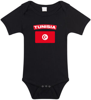 Bellatio Decorations Tunisia / Tunesie landen rompertje met vlag zwart voor babys 56 (1-2 maanden)