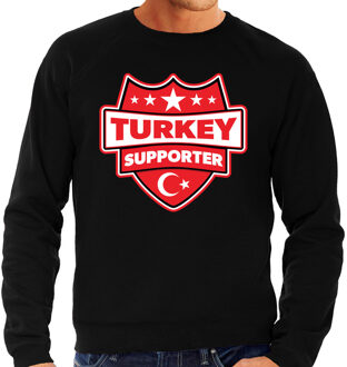 Bellatio Decorations Turkey supporter schild sweater zwart voor heren - Turkije landen sweater / kleding - EK / WK / Olympische spelen outfit 2XL