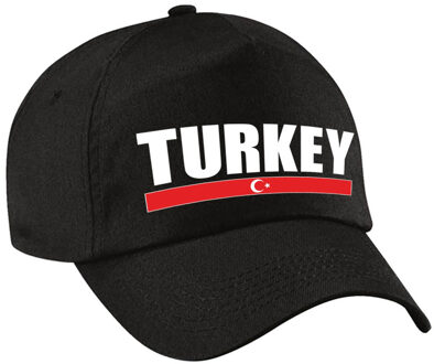 Bellatio Decorations Turkey supporters pet zwart voor dames en heren - Turkije landen baseball cap - supporter accessoire