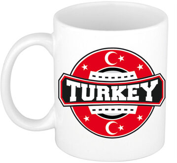 Bellatio Decorations Turkey / Turkije embleem mok / beker 300 ml - feest mokken Multikleur