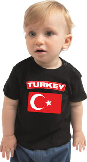 Bellatio Decorations Turkey / Turkije landen shirtje met vlag zwart voor babys 62 (1-3 maanden)