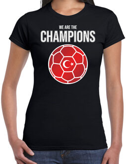 Bellatio Decorations Turkije EK/ WK supporter t-shirt - we are the champions met Turkse voetbal - zwart - dames - kleding / shirt M