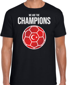 Bellatio Decorations Turkije EK/ WK supporter t-shirt - we are the champions met Turkse voetbal - zwart - heren - kleding / shirt S