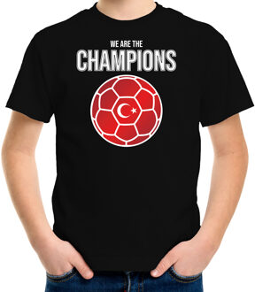 Bellatio Decorations Turkije EK/ WK supporter t-shirt - we are the champions met Turkse voetbal - zwart - kinderen - kleding / shirt L (146-152)