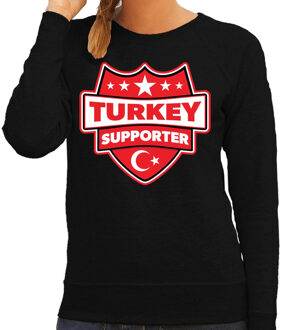 Bellatio Decorations Turkije / Turkey schild supporter sweater zwart voor dames 2XL