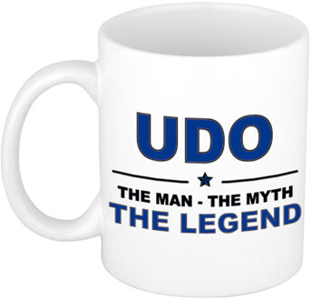 Bellatio Decorations Udo The man, The myth the legend pensioen cadeau mok/beker 300 ml