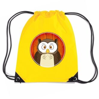 Bellatio Decorations Uilen rugtas / gymtas geel voor kinderen