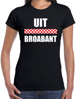 Bellatio Decorations Uit Broabant met vlag Brabant t-shirts Brabants dialect zwart voor dames 2XL