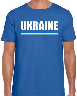 Bellatio Decorations Ukraine / Oekraine supporter t-shirt blauw voor heren 2XL