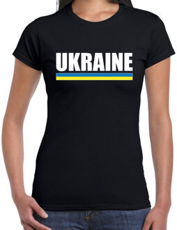 Bellatio Decorations Ukraine / Oekraine supporter t-shirt zwart voor dames 2XL