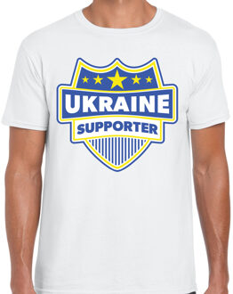 Bellatio Decorations Ukraine supporter schild t-shirt wit voor heren - Oekraine landen t-shirt / kleding - EK / WK / Olympische spelen outfit 2XL