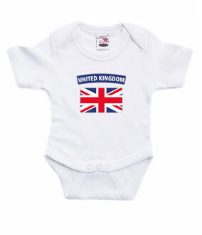 Bellatio Decorations United Kingdom romper met vlag Verenigd Koninkrijk wit voor babys 80 (9-12 maanden)